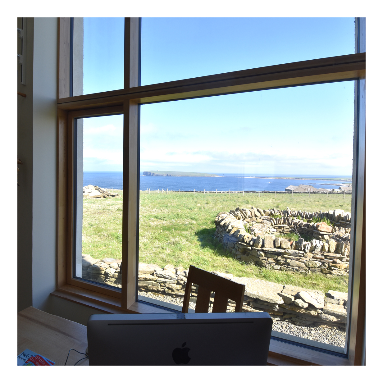 The view from our shop window showing the bay and brough of Birsay